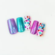 Funfetti Short and Sassy Hand Painted Press On Nails