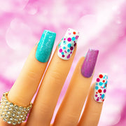 Funfetti Short and Sassy Hand Painted Press On Nails