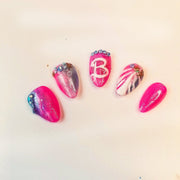 Mermaid Barbie Short and Sassy Hand Painted Press On Nails