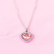 Pink Love Crystal Heart Necklace