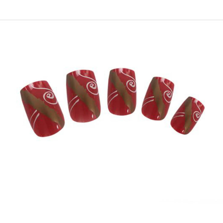 Vintage Red Press On Nails