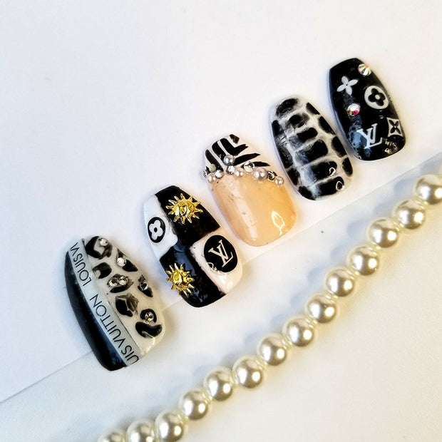 Culture Club Short and Sassy Hand Painted Press On Nails