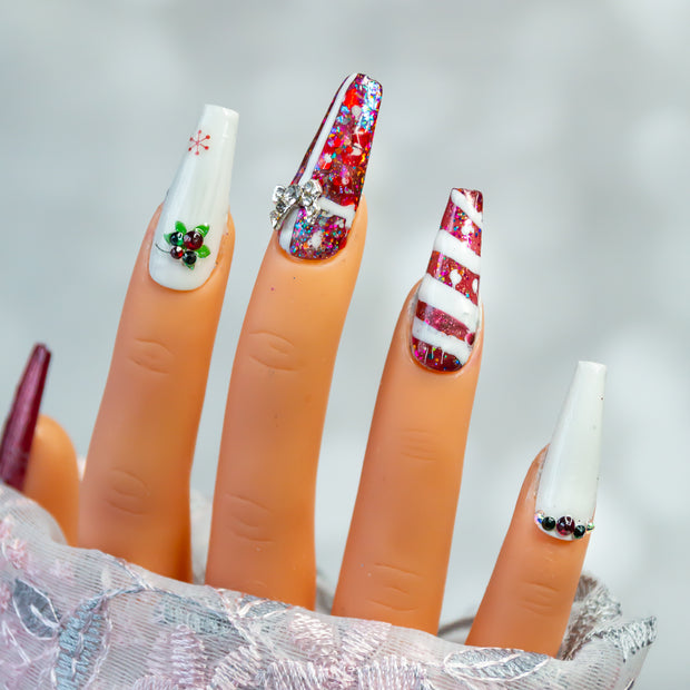 Merry Treats Hand Painted Gel Press On Nails