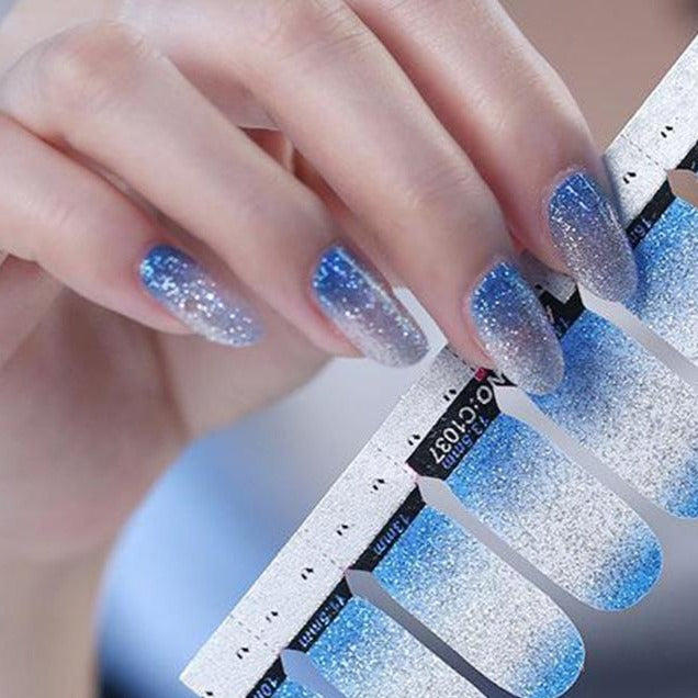 Skye Dive Blue Glitter Nail Wraps