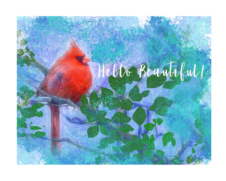 Hello Beautiful with Cardinal Card