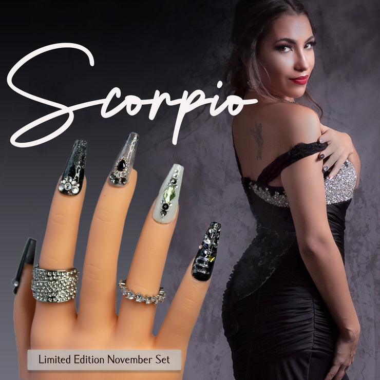 Scorpio Hand Painted Gel Press On Nails