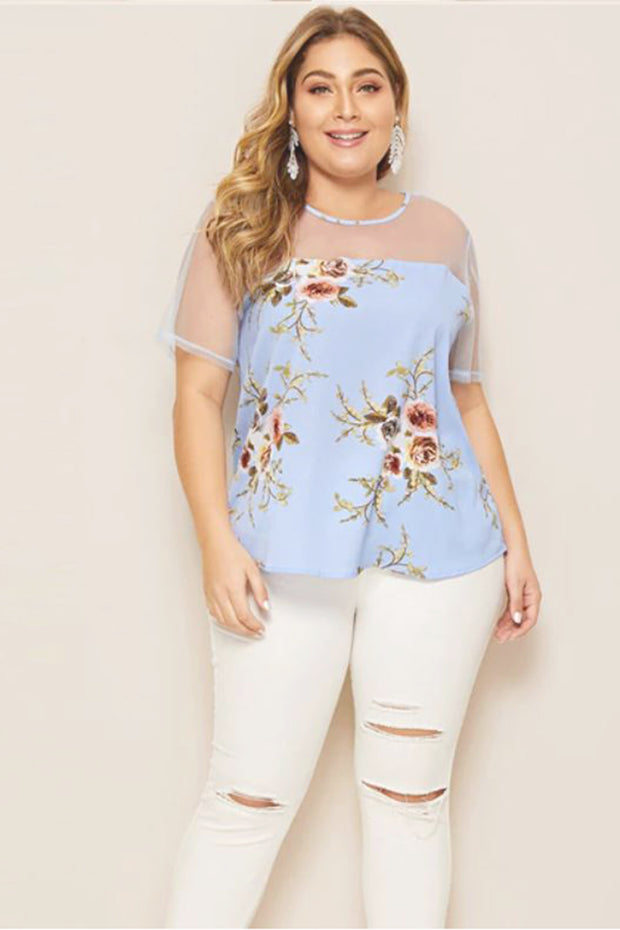 Sareena Sheer Floral Print Blouse