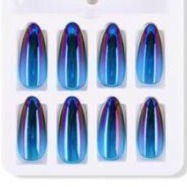 Blue Aurora Press On Nails